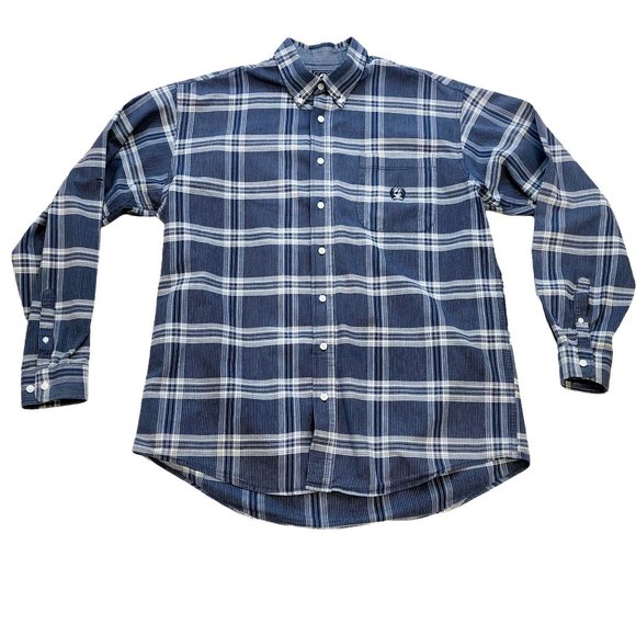Cinch Men's Long Sleeve Button Front Shirt Blue/Grey Size L - Picture 1 of 8